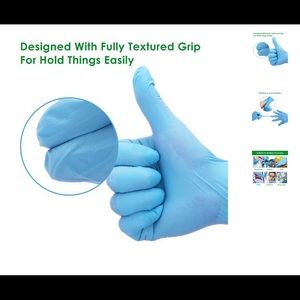 Blue Nitrile Gloves, 100Pcs  4 mil, Latex Free